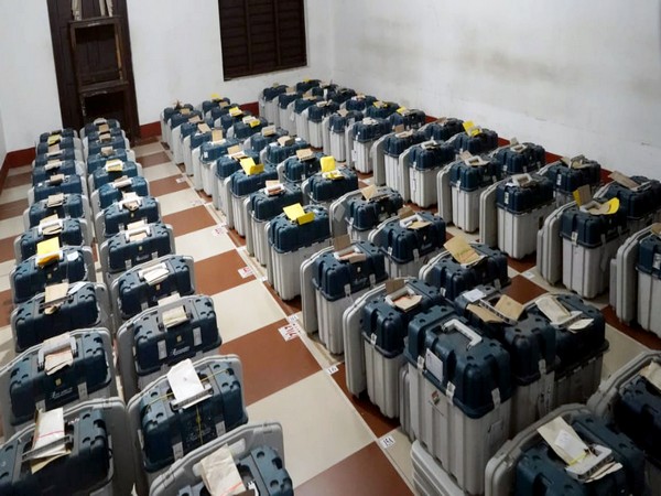 evm machines are kept for the counting of votes for kerala assembly election