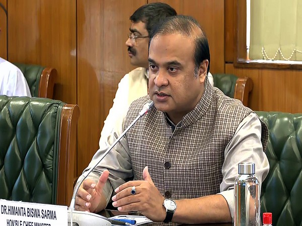 assam chief minister himanta biswa sarma speaks during signing of an memorandum of understanding (mou) to resolve the 50 year old pending boundary dispute between assam and megahgalya