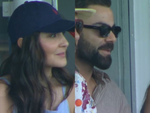Virat Kohli, Anushka Sharma cheer for India Women at Lord’s during T20 World Cup clash