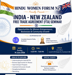 NZ Hindu Women Forum Launches National Seminar Series on New Zealand–India Free Trade Agreement