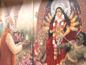 Kolkata’s Chorbagan Sarbojonin Durga Puja Committee unveils wall mural of PM Modi performing aarti