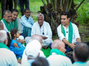 Telangana: KTR interacts with oil palm farmers, assures more incentives once BRS returns to power