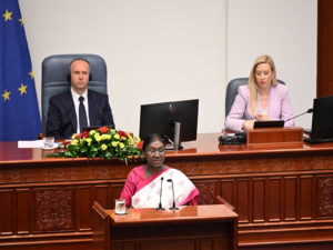 ”Vasudhaiva Kutumbakam’ calls for ‘building bridges’, ‘not walls’ amid global uncertainty’: President Murmu addresses North Macedonia Assembly